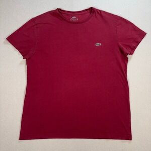 Lacoste Logo T-Shirt Men's S / 3 Red‎ 100% Cotton Embroidery F8330